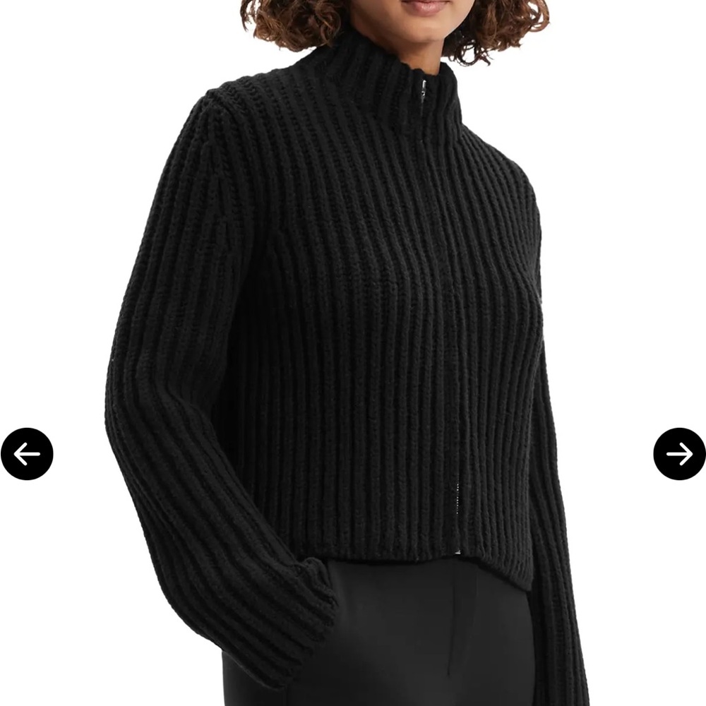 THEORY Wool Cashmere Zip-Up Cardigan - Picture 2 of 9
